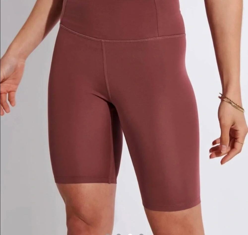 Girlfriend Collective FLOAT High Rise 8" Inseam Biker Shorts Rosewood NWT Small